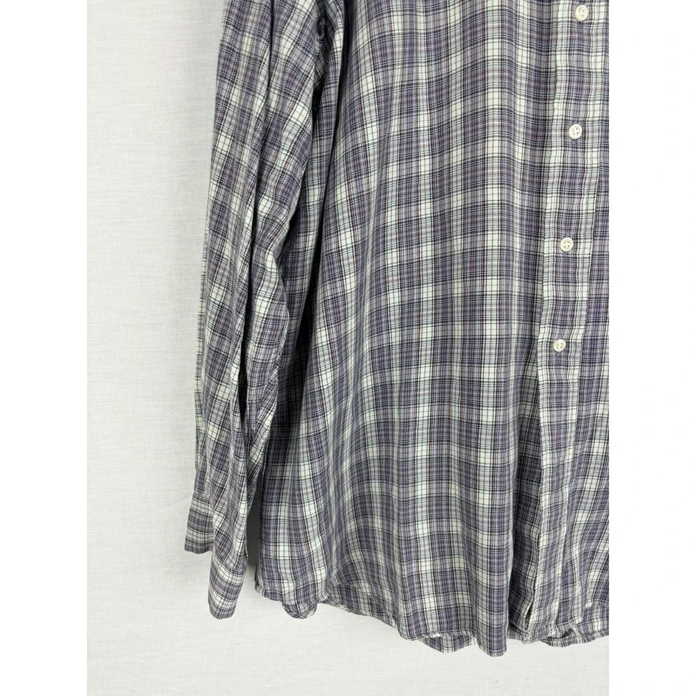 Ralph Lauren Blake Shirt Mens XL Purple Grey Plaid‎ Long Sleeve Cotton Button